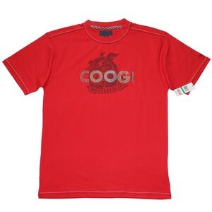 Vintage Coogi Tshirt Y2K RARE  NWT Size Large‎ Red I Am A Lucky Dog Bulldog